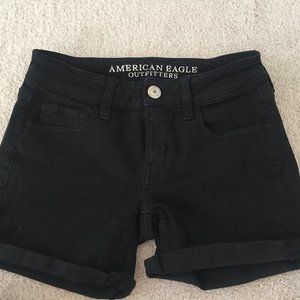 Black American Eagle Super Stretch Jean Shorts